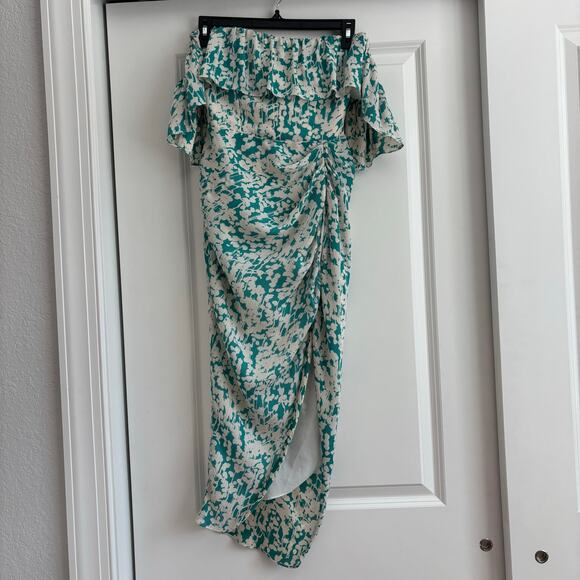 Amanda Uprichard Rosalinda Midi Dress Sz XS in Willow Wedding Guest Cocktail - Picture 2 of 12